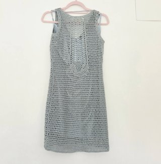 Mini abito crochet blu Zara