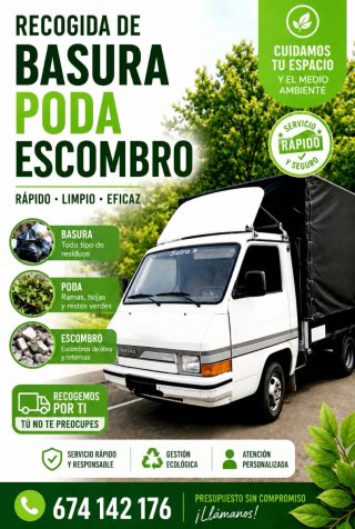Servicio de recogida de basura, poda y escombros