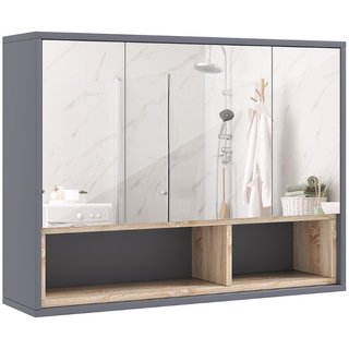 Specchiera Bagno a 3 Ante con Armadietto 8 Vani e