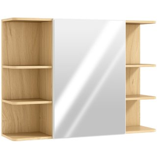 Specchiera Bagno con Armadietto a 2 Ripiani e 6 Va