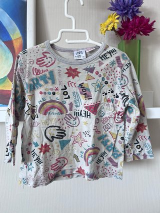Camiseta infantil Zara estampada Talla 86 cm