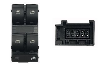 Interruptor Puerta Delantera Izquierda (Negro) /Blanco) (4 Botones) 10 Pins para Audi A4 2004 y Seat EXEO 2009