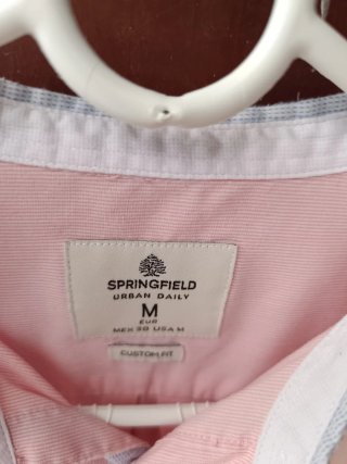 Camisa Springfield M Rayas Rosas Cuello Mao