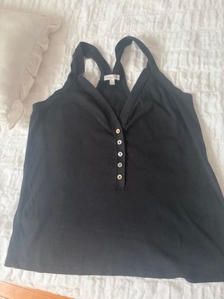 Top Massimo Dutti negro botones