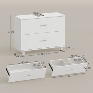 Mobile Sottolavabo Moderno con 2 Cassetti e Diviso