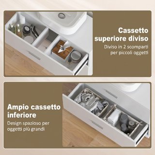 Mobile Sottolavabo Moderno con 2 Cassetti e Diviso
