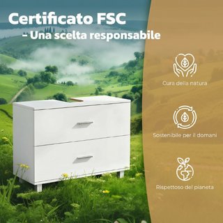 Mobile Sottolavabo Moderno con 2 Cassetti e Diviso