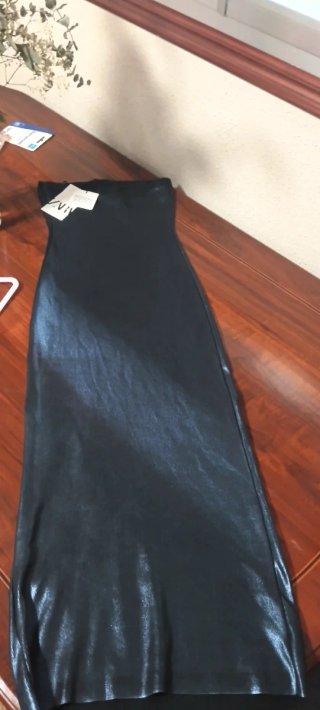 Vestido azul fruncido