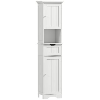 Mobile Colonna Bagno in Legno con 2 Armadietti con