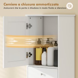 Mobile Bagno con Cesto per Biancheria Pieghevole,