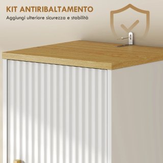 Armadietto 172 cm, Mobile Bagno con Cassetto e Rip