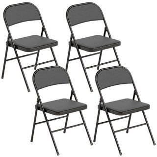 Set 4 Sedie Pieghevoli Imbottite in Finta Pelle PU