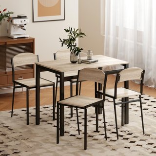 Set da Pranzo con Tavolo Rettangolare e 4 Sedie in