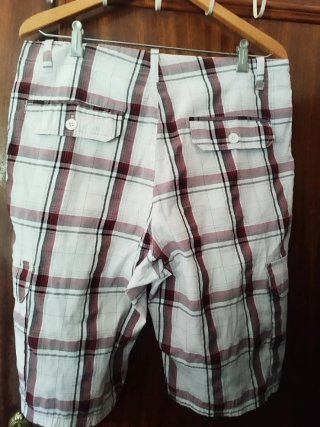 Bermudas cargo cuadros hombre XL