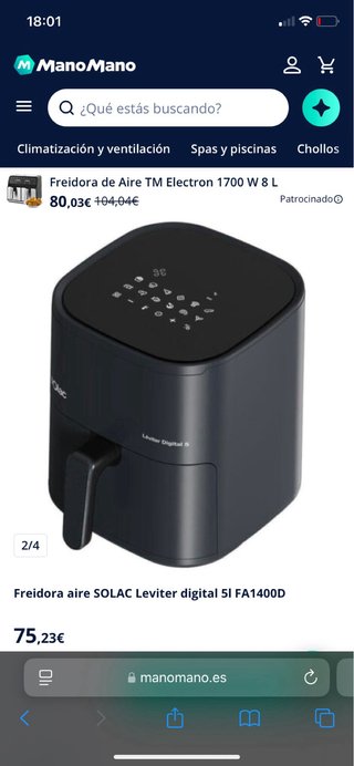 Freidora de aire Solac 5L
