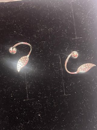 Pendientes Plata Ley Semicircular Hoja