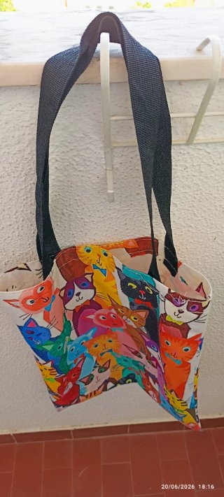 Saco Tote Gatinhos Coloridos