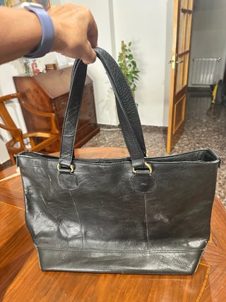 Bolso Zara Piel Negro Grande