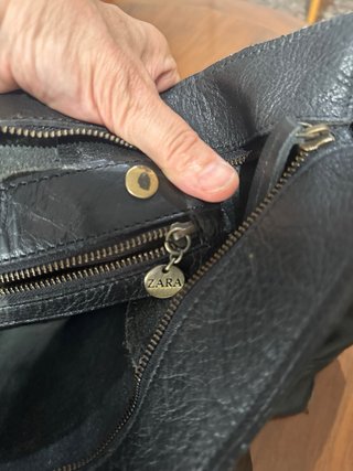 Bolso Zara Piel Negro Grande