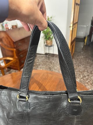 Bolso Zara Piel Negro Grande