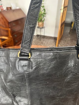 Bolso Zara Piel Negro Grande
