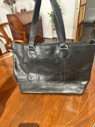 Bolso Zara Piel Negro Grande