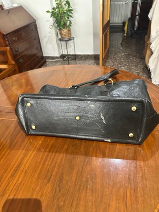 Bolso Zara Piel Negro Grande