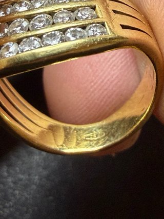 Anello oro 750 con diamantini testati