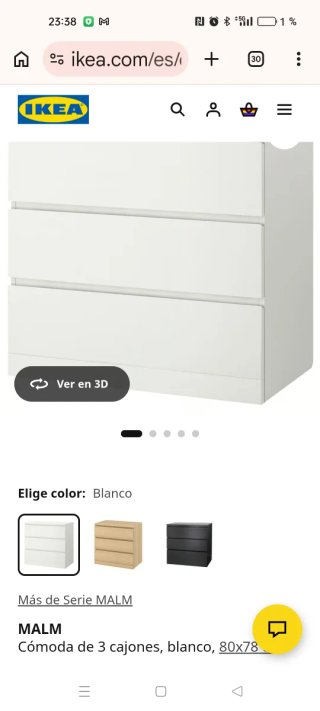 Cómoda Malm Ikea Blanca