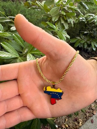 Collares Mapa Colombia y mas Oro Multicolor