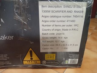Máquina Scarifier & Raker 1300W