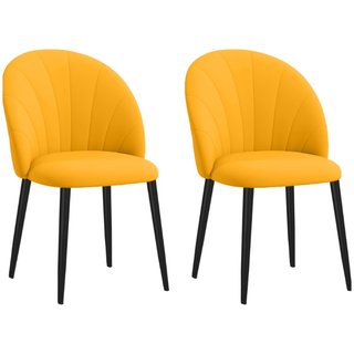 Set 2 Sedie da Pranzo Design Nordico in Metallo e