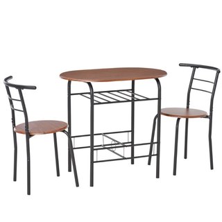 Set Tavolo Moderno con 2 Sedie per Sala da Pranzo,