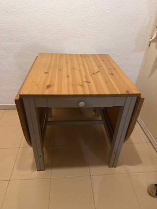 Mesa de comedor extensible madera y metal