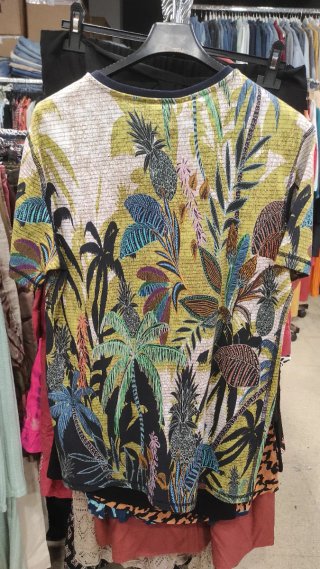 Camiseta Desigual Talla M Estampado Tropical