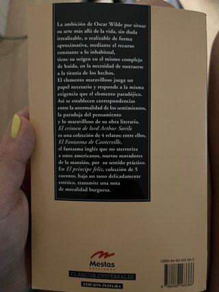 Libro oscar wilde. El crimen de lord arthur