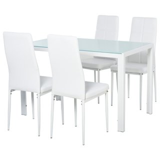 Set 5 Pezzi con 1 Tavolo e 4 Sedie per Cucina o Sa