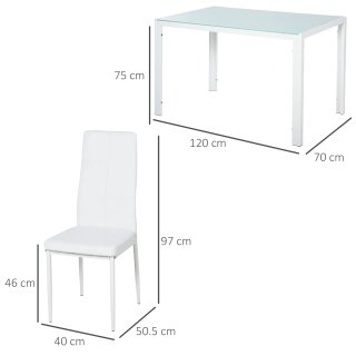 Set 5 Pezzi con 1 Tavolo e 4 Sedie per Cucina o Sa