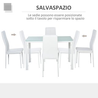 Set 5 Pezzi con 1 Tavolo e 4 Sedie per Cucina o Sa