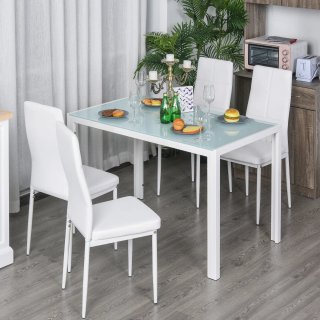 Set 5 Pezzi con 1 Tavolo e 4 Sedie per Cucina o Sa