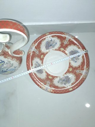 Aguamanil y Jofaina Cerámica Vintage Pavos Reales