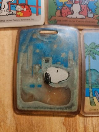 Lote 5 Tarjetas Equipaje Snoopy Vintage