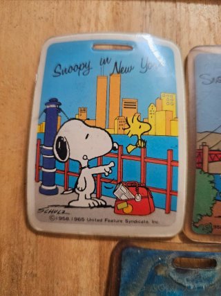 Lote 5 Tarjetas Equipaje Snoopy Vintage