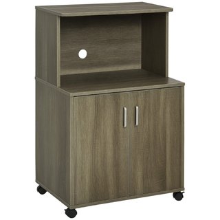 Mobile Cucina Multiuso con 4 Ruote, Armadietto e R