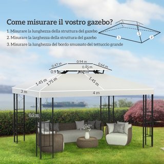 Copertura per Gazebo da Giardino Tetto Sostitutivo