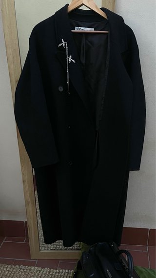 Abrigo Lana Oversize Zara Talla M-L