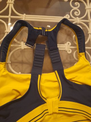 Sujetador deportivo Shock Absorber azul/amarillo