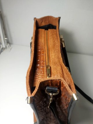 Bolso Cuero Natural Marrón Genuine Leather