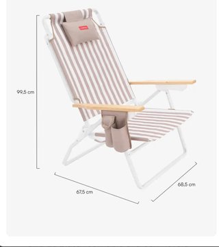 Silla Playa Reclinable Alta con Nevera Flamingueo