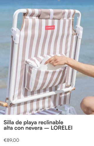 Silla Playa Reclinable Alta con Nevera Flamingueo